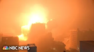 Watch: Building collapses in Gaza after being struck by Israeli airstrike