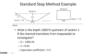 Standard Step Method for Gradually Varied Flow depth calculations - CE 331, Class 38 (12 Apr 2024)