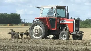 MASSEY FERGUSON 590 AND 565 TRACTORS CULTIVATING