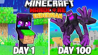 I Survived 100 DAYS as a ENDERMAN in HARDCORE Minecraft!