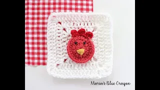 Crochet Rooster Applique Tutorial