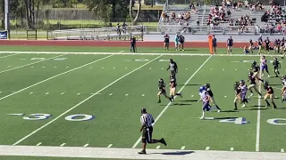 Jesse Bradley #1 Live Oak Eagles B-team with a nice run with a big stiff arm at the end