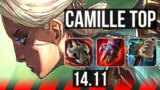 CAMILLE vs VAYNE (TOP) | Legendary, 6 solo kills, Rank 8 Camille, 14/3/1 | TR Grandmaster | 14.11