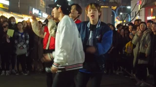 20170311 Hongdae - ACE Pre-Debut Last Busking  #ACE #에이스 - (Cover - Playing with Fire - BlackPink)