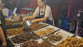 ASMR Edible Fried Insects in Thailand  EP. 2  | Yummy Street Food and thai food |