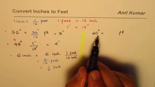 How to Convert Inch to Feet