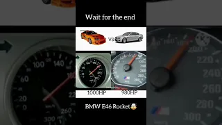 Supra VS BMW E46 🚀 rocket speed (pick up speed test ) check who is better #bmwm#supra #speed#test