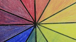 Colored Pencil Color Wheel Primary Colors Only