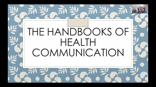 Webinar - Current Trends in Health Communication