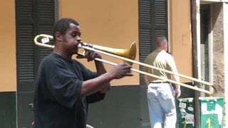 Awesome trombone player, New Orleans