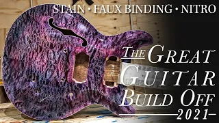 STAIN, FAUX BINDING and NITROCELLULOSE finish | Great Guitar Build off 2021 | 5 of 6
