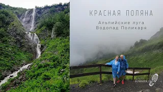 Красная Поляна: альпийские луга, водопад Поликаря. Попали в грозу на 2200м (ENG SUB)