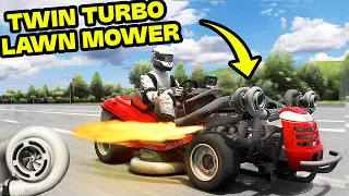 I put an LSX twin turbo motor on my honda lawn mower... ABSOLUTE MADNESS! | Assetto Corsa Mod