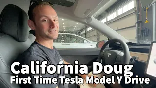 California Doug First Time Behind the Wheel of the Model Y