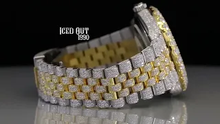 Luxury Moissanite Iced Out Watch | Iced Out 1990 #moissanite #icedoutwatch #hiphop