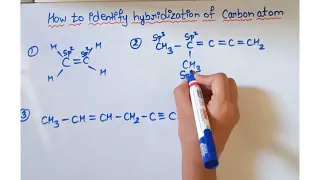 How to identify hybridization of carbon atom|| sp || sp2|| sp3