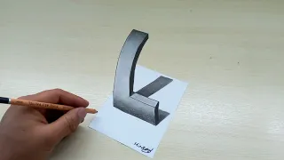 Learn How to Draw a L letter in 3D Drawing on Paper _ easy drawing for beginners