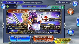 [DFFOO/Global] Summer Beach Bash 1 Banner Draw - Kain Ex and Vaan Ex