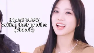 tripleS GLOW writing their profiles (chaotic)