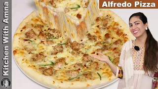 Chicken Alfredo Pizza Recipe Without Oven | Pizza Without Oven | Kitchen With Amna