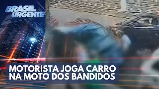 Vítima atropela bandidos após assalto | Brasil Urgente