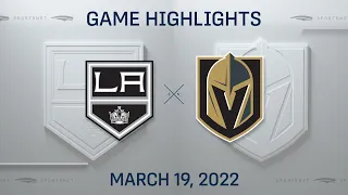 NHL Highlights | Kings vs. Golden Knights - Mar. 19, 2022