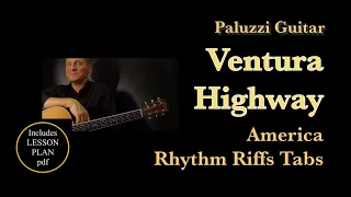 America Ventura Highway Guitar Lesson [Rhythm Strum Riffs Tab]