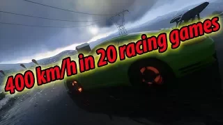 Reaching 400 km/h (~250 mph) in 20 different racing games