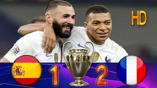 نهائي العظماء ◀ ملخص مباراة فرنسا و اسبانيا 2 - 1🔥  نهائي دوري الأمم الأوروبية 2021 ⚽️🔴