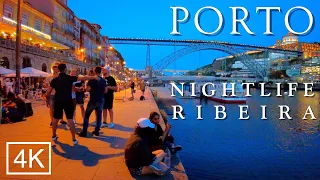 Porto Nightlife 2022 -  Porto 4k Portugal, Porto Night Walk - RIBEIRA