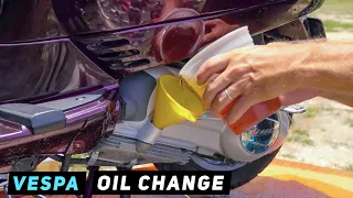 Vespa LX Engine Oil / Oil Filter Change | Mitch's Scooter Stuff