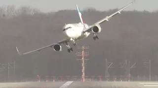UNBELIEVABLE CROSSWIND LANDINGS during a STORM with 20 ABORTED LANDINGS - GO AROUND !!