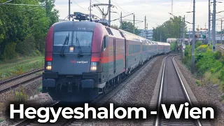 ÖBB Railjet Xpress - RJX 68 | 4K Cab Ride: Hegyeshalom - Vienna | Eastern Railway – Raaber Ostbahn