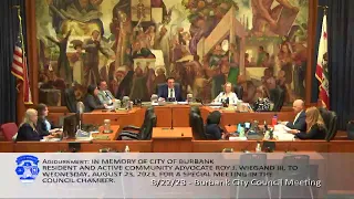 Burbank City Council Meeting - August 22, 2023