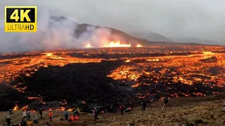 Calm after the lava flood. Meradalir Volcano, Iceland. 05.08.22. 4K.
