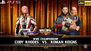 WWE 2K23 (PS5) - ROMAN REIGNS vs CODY RHODES | UNIVERSAL CHAMPIONSHIP MATCH | WRESTLEMANIA 39 [4K]