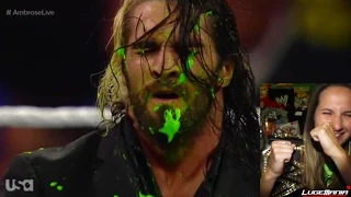 WWE Raw 9/29/14 Seth Rollins SLIMED by Dean Ambrose Live Commentary