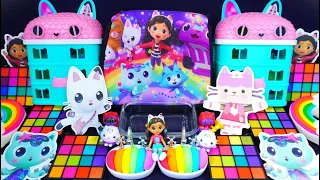 "Gabby's Dollhouse" Slime. Mixing Makeup into clear slime! 🌈ASMR🌈 #satisfying #슬라임 (427)