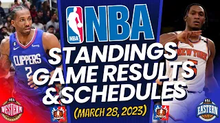 NBA Standings Today as of March 28, 2023 | NBA Game Results Today | NBA Schedules March 29, 2023