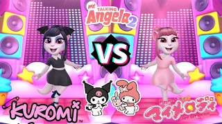 MY TALKING ANGELA 2 II KUROMI 💟 vs MY MELODY 💗 II SANRIO COSPLAY💋❤️ #my_talking_angela #sanrio