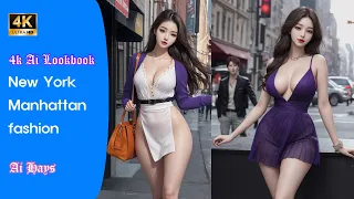 [4k AI girl] AI LOOKBOOK  뉴욕 맨하탄 패션 New York Manhattan fashion