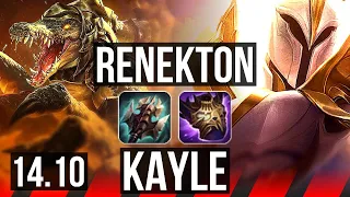 RENEKTON vs KAYLE (TOP) | Penta, 12/0/6, Legendary, 6 solo kills | EUW Diamond | 14.10