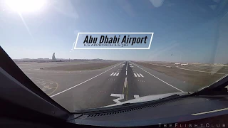 Landing Airbus at Abu Dhabi Airport - “Cockpit” View