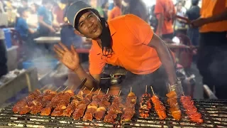 NIGHT MARKET FOOD in Manila Philippines: BBQ & BLOOD STEW