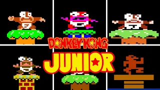 All DEATHS of Every Donkey Kong Jr. Version (+ Game Over Screens)
