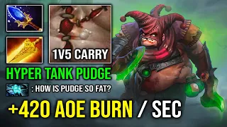 WTF +420 Radiance Burn Per Second 1v5 Mid Pudge Insane Magnet Hook 7.32e Dota 2