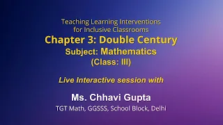 Live Interaction on PMeVIDYA : Teaching Learning Interventions for Inclusive Classrooms