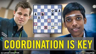Coordination is key | Magnus Carlsen  vs Praggnanandhaa R | FTX Crypto Cup 2022, GAME 3