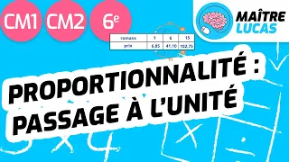La proportionnalité : passage à l'unité et tableaux CM1 - CM2 - 6e - Maths - Cycle 3