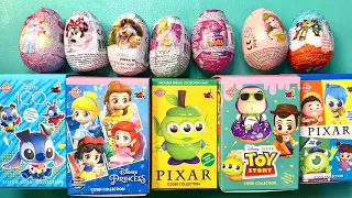 Asmr unboxing chocolate eggs, Minnie, princess, Toy Story, Stitch, trolls